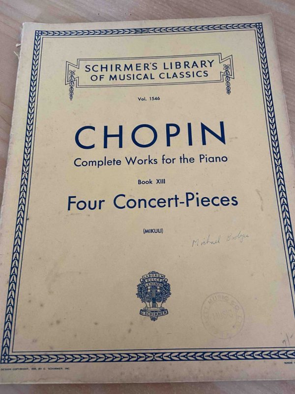Schirmer's Library Vol 1546 Chopin Four Concert pieces
