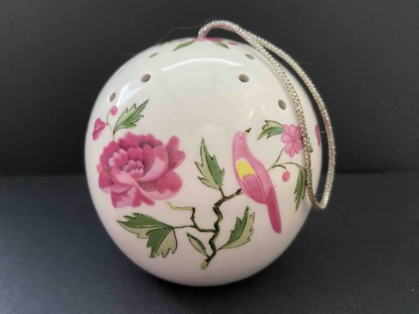 Vintage Porcelain Bird & Flowers Pomander