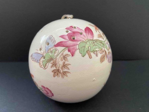 Vintage Porcelain Butterfly & Flowers Pomander - Image 2