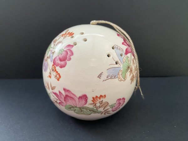 Vintage Porcelain Butterfly & Flowers Pomander