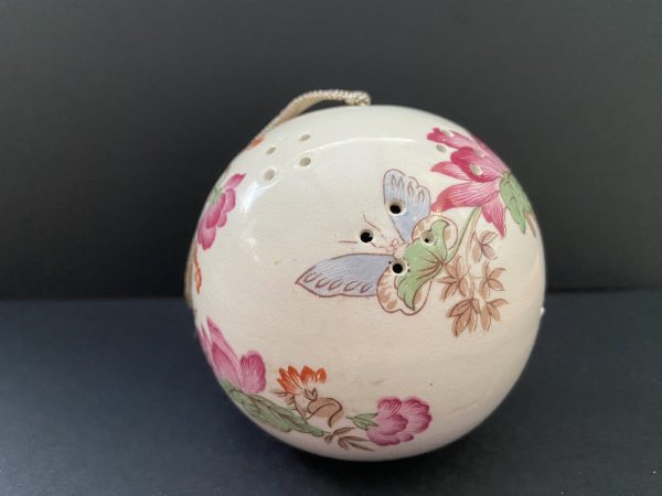 Vintage Porcelain Butterfly & Flowers Pomander - Image 4