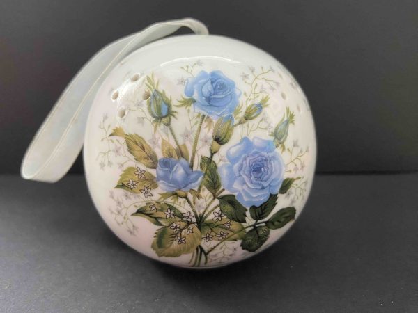 Vintage Porcelain Blue Rose Pomander