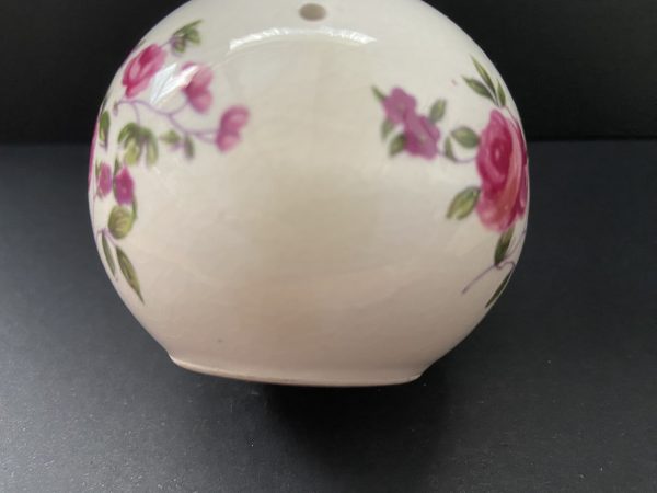 Vintage Porcelain Burgundy Rose Pomander - Image 3