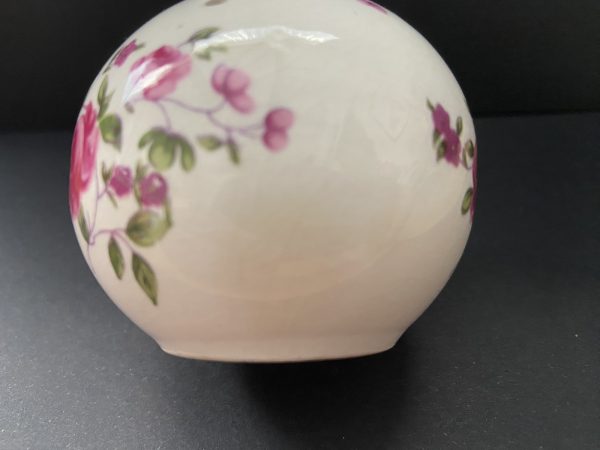 Vintage Porcelain Burgundy Rose Pomander - Image 5