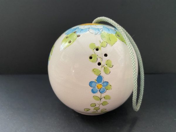 Vintage Porcelain Blue Daisy Pomander