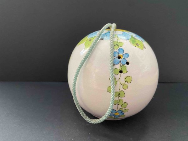Vintage Porcelain Blue Daisy Pomander - Image 4