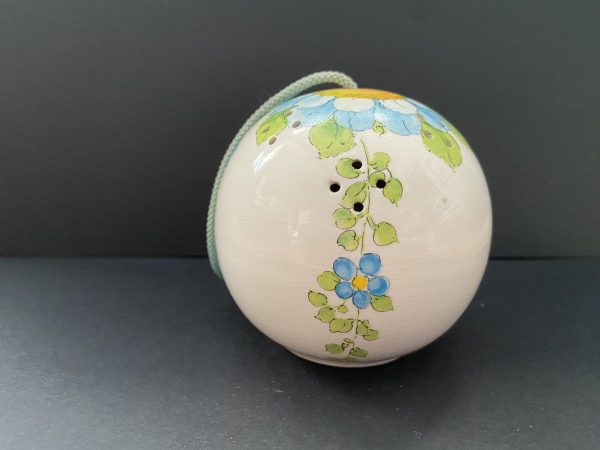 Vintage Porcelain Blue Daisy Pomander - Image 2