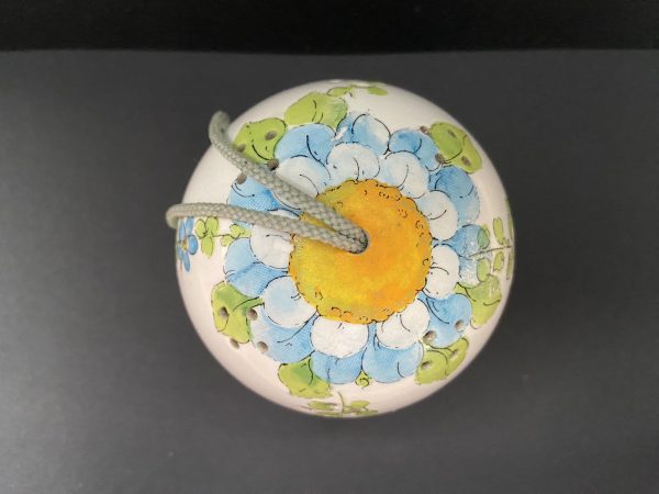 Vintage Porcelain Blue Daisy Pomander - Image 3
