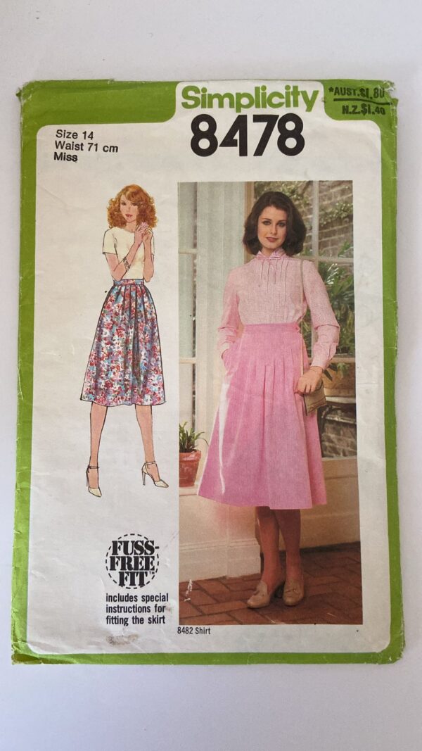 Simplicity 8478 Misses Skirt - A Fuss Free Fit Pattern (14 Waist 71cm)