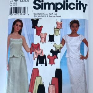 Simplicity 7219 Misses' Evening Slim or Flared Skirts & Lined Tops  (6-12)
