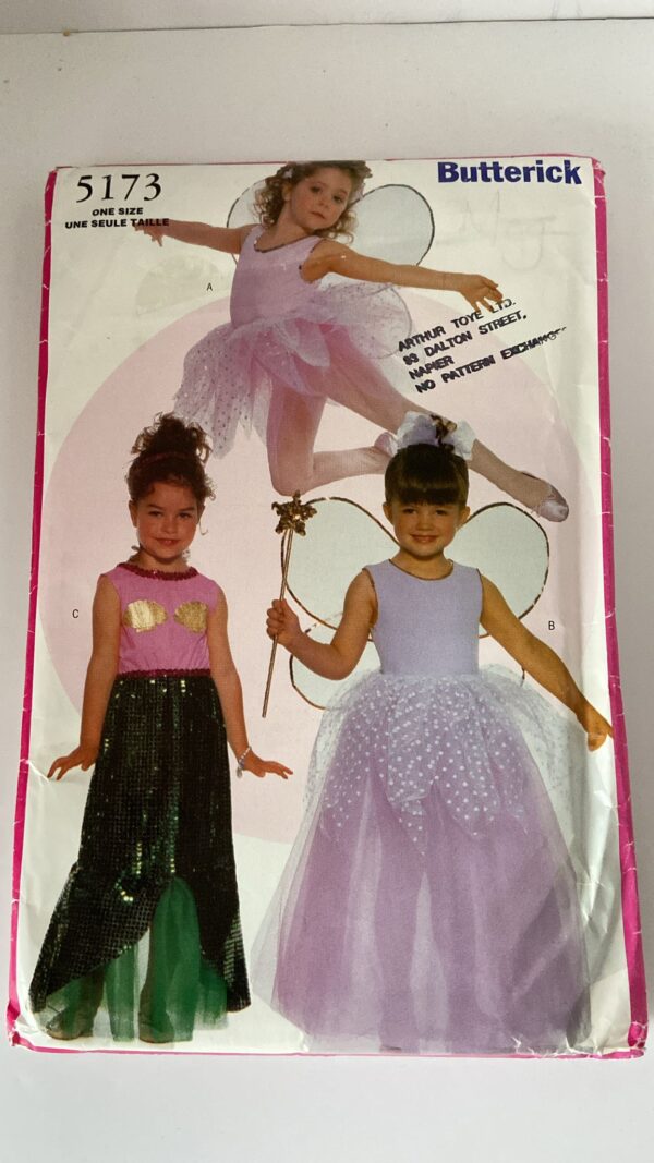 Butterick 5173 Girls Costume Mermaid Fairy Princess Ballerina  (OS)